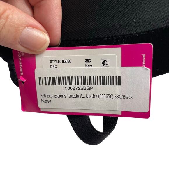 Maidenform Womens Bra Size 38C Black Self Expressions Plunge Push up Bra 5656 - Picture 7 of 10